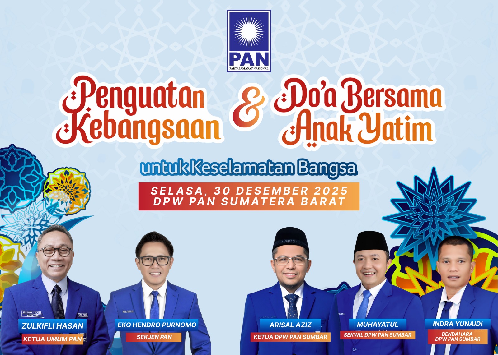 Demi Keselamatan Bangsa, PAN Sumbar Gelar Penguatan Kebangsaan dan Doa Bersama