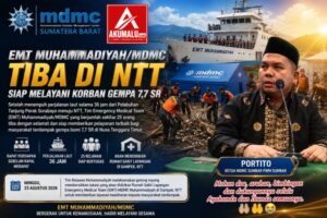 Portito, Ketua MDMC Sumbar PWM Sumbar: Alhamdulillah, Tim EMT Muhammadiyah/MDMC Tiba di NTT dan Siap Bertugas