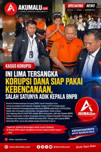 KPK Tahan Lima Tersangka Dugaan Korupsi Dana Siap Pakai Bencana di BNPB, Adik Kepala BNPB Ikut Terseret