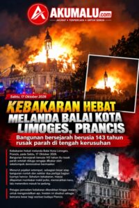 Kebakaran Hebat Landa Balai Kota Limoges, Bangunan Bersejarah Berusia 143 Tahun Rusak Parah di Tengah Kerusuhan Prancis