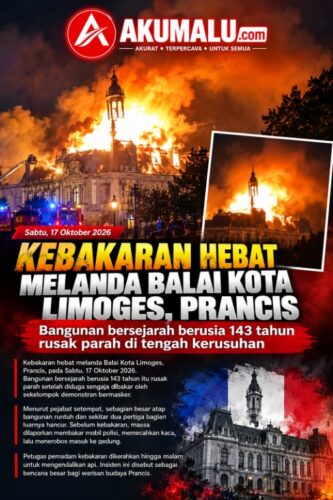 Kebakaran Hebat Landa Balai Kota Limoges, Bangunan Bersejarah Berusia 143 Tahun Rusak Parah di Tengah Kerusuhan Prancis