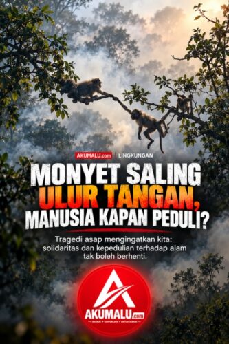 Monyet Saling Ulurkan Tangan di Tengah Kepungan Asap, Manusia Kapan Peduli?